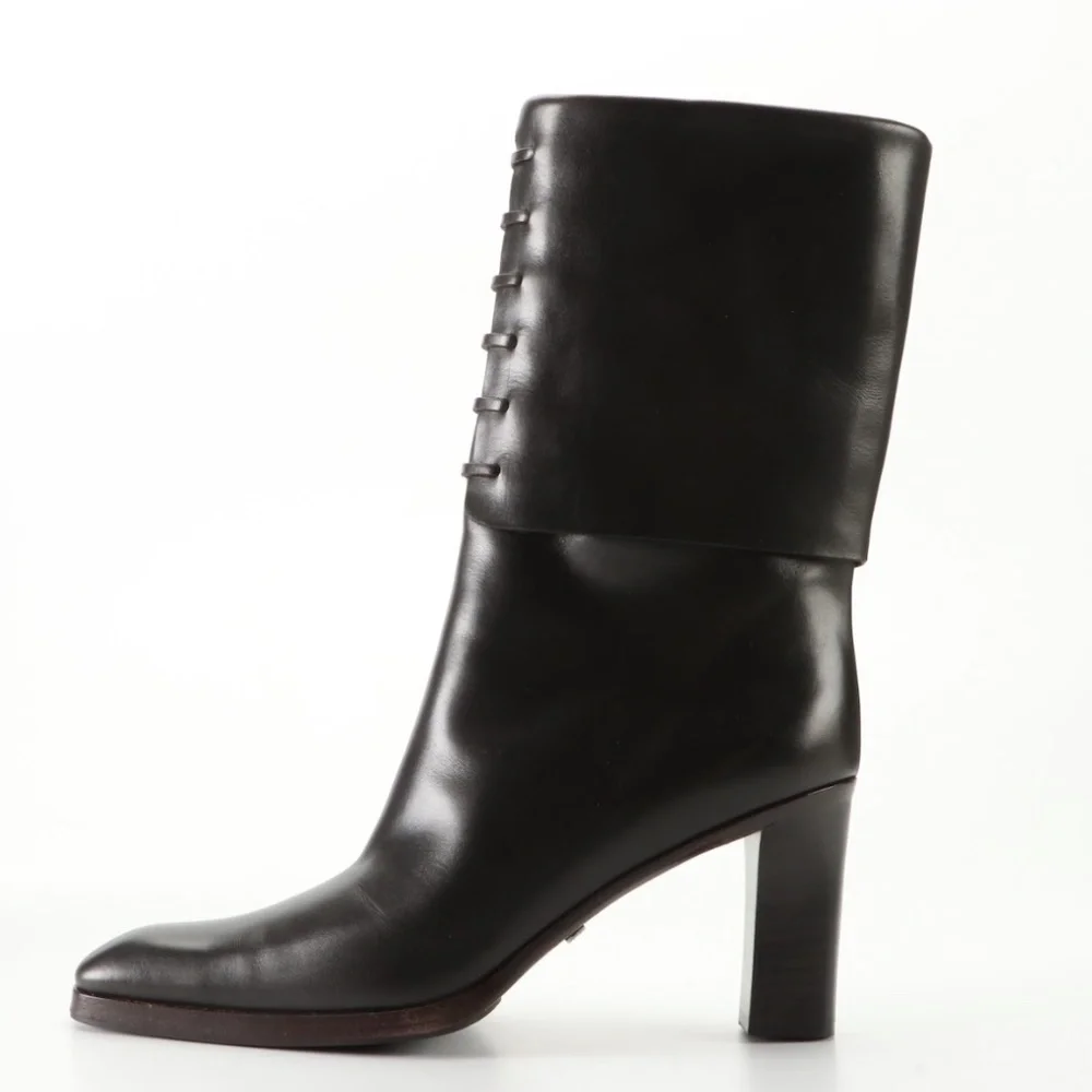 Gucci Lace Front Calf Boots - Picture 2 of 5